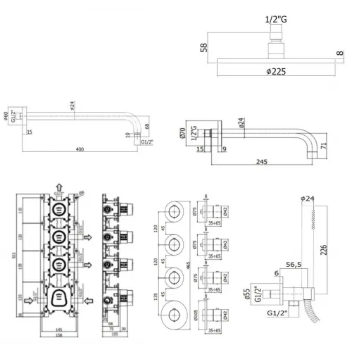 Комплект для ванны PAFFONI Modular Box KITMB019NO141