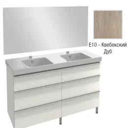 Комплект мебели для ванной Odeon Up 140 см, квебекский дуб, 6 выдвижных ящиков, полотно, подвесной монтаж E4779-00+EB1190-NF+EB996-E10 Jacob Delafon