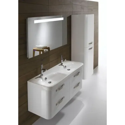 Комплект мебели для ванной Replay 120 см, белая, 4 выдвижных ящика, двойная раковина, анти-пар, с подсветкой, подвесной монтаж E4488-00+EB1418-NF+EB1048-G1C Jacob Delafon
