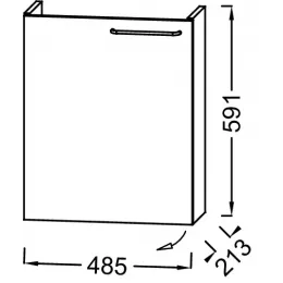 Модуль под раковину Odeon Rive Gauche 48,5х21,3х59,1 см, левосторонний, квебекский дуб, ручка чёрная EB2581G-R9-E10 Jacob Delafon