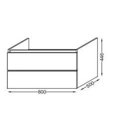 Модуль под раковину Parallel 80х50х45 см, квебекский дуб, 2 выдвижных ящика, без отверстия под сифон EB1702-E10 Jacob Delafon