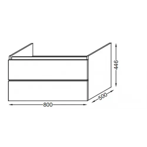 Модуль под раковину Parallel 80х50х45 см, квебекский дуб, 2 выдвижных ящика, без отверстия под сифон EB1702-E10 Jacob Delafon
