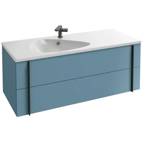 Модуль под раковину Nouvelle Vague 120х50,8х45,2 см, 2 ящика, аквамарин матовый, раковина слева EB3035-M43 Jacob Delafon