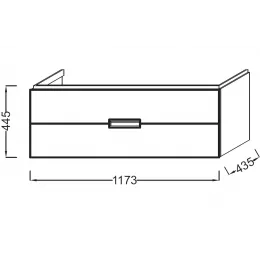 Модуль под раковину Reve 117,3х43,5х44,5 см, серый антрацит, 2 выдвижных ящика EB1137-442 Jacob Delafon