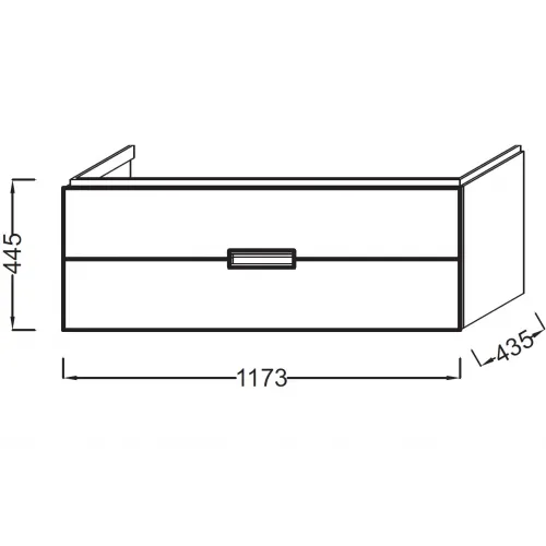 Модуль под раковину Reve 117,3х43,5х44,5 см, серый антрацит, 2 выдвижных ящика EB1137-442 Jacob Delafon