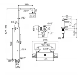 Комплект для душа Plumberia Selection IXO KITXO6302BO53