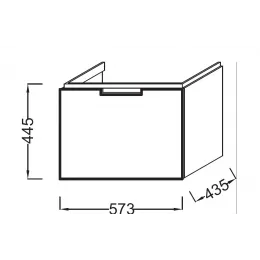 Модуль под раковину Reve 57х43,5х44,5 см, оливковый блестящий, 1 выдвижной ящик EB1130-G95 Jacob Delafon