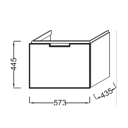Модуль под раковину Reve 57х43,5х44,5 см, оливковый блестящий, 1 выдвижной ящик EB1130-G95 Jacob Delafon