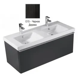 Модуль с раковиной Odeon Up 120 см, черное дерево, с бельевой корзиной, подвесной монтаж E4730-00+EB887-E15 Jacob Delafon
