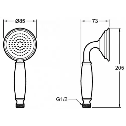 Душевая лейка Eo ручка керамическая, 1 режим, хром / белый, без шланга E24366-CP Jacob Delafon