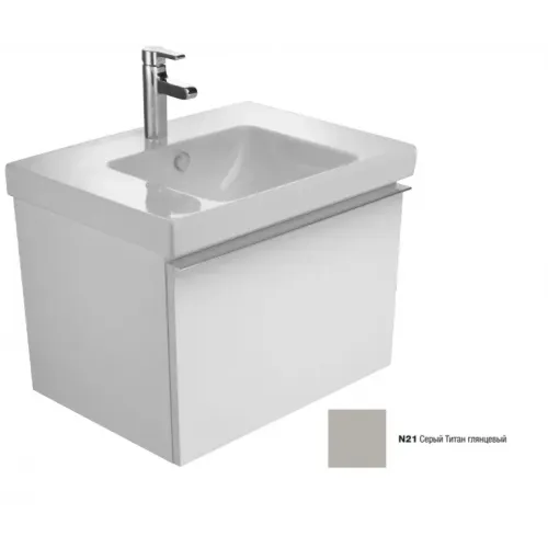 Модуль под раковину Odeon Up 67х48,5х45 см, 1 ящик, серый титан глянцевый EB860-N21 Jacob Delafon