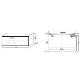 Модуль под раковину Rythmik 119,5х45х42,4 см, светло-коричневый блестящий, 2 выдвижных ящика EB1305-G80 Jacob Delafon