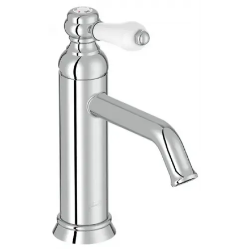 Смеситель для умывальника Louise неповоротный излив, хром / белый, без донного клапана E24360-CP Jacob Delafon