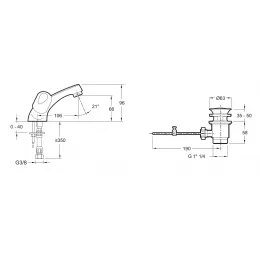 Смеситель для умывальника Galeo излив 106 мм, неповоротный излив, с донным клапаном E72924-CP Jacob Delafon