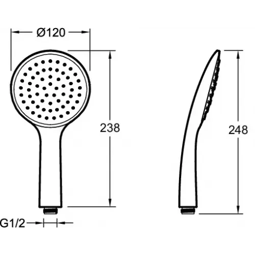 Душевая лейка Talan однорежимная, 1 режим, без шланга E21759-CP Jacob Delafon