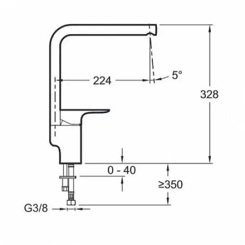 Смеситель для кухни Aleo поворотный излив, термостат E72360-CP Jacob Delafon