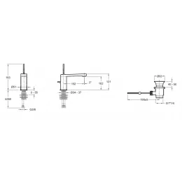 Смеситель для умывальника Composed титан, высота излива 193 мм, неповоротный излив, с донным клапаном E73158-TT Jacob Delafon