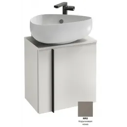 Модуль под раковину Nouvelle Vague 45х30х46,8 см, 1 полка, шарниры справа, коричневая кожа EB3045D-NR2 Jacob Delafon