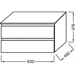 Модуль под раковину Madeleine 83х49,2х47,6 см, подсветка, белый матовый EB2083-J51 Jacob Delafon