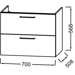 Модуль под раковину Odeon Rive Gauche 70х50,8х56,8 см, белый глянцевый, ручки хром EB2521-R5-N18 Jacob Delafon