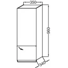 Шкаф Odeon Up 35х34х96 см, дуб шампань, зеркальная дверца, 1 ящик, 2 полочки, шарниры справа, правый EB893D-E19 Jacob Delafon