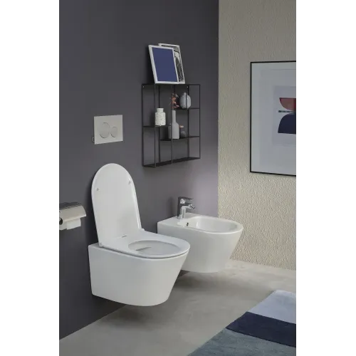 Биде Rodin+ 36х52,5 см, без обода, подвесное, без крышки EMJ0002-00 Jacob Delafon