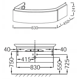 Комплект мебели для ванной Presqu'ile 100 см, подвесной, палисандр шпон, 1 ящик, с подсветкой, подвесной монтаж E4436-00+EB1100-V13+EB1109-NF Jacob Delafon