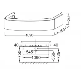 Модуль с раковиной Presqu'ile 130 см, 1 ящик, плавное закрывание, белый блестящий лак, подвесной монтаж E4435-00+EB1101-G1C Jacob Delafon