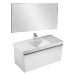 Комплект мебели для ванной Odeon Up 105 см, серый антрацит меламин, 1 ящик, с бельевой корзиной, подвесной монтаж EB1084-NF+EB883-N14+E4731-00 Jacob Delafon