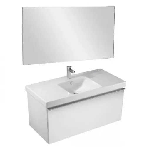 Комплект мебели для ванной Odeon Up 105 см, серый антрацит меламин, 1 ящик, с бельевой корзиной, подвесной монтаж EB1084-NF+EB883-N14+E4731-00 Jacob Delafon