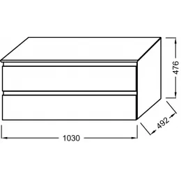 Модуль под раковину Madeleine 103х49,2х47,6 см, подсветка, белый глянцевый EB2084-J5 Jacob Delafon