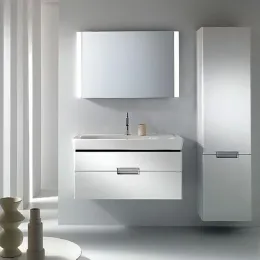 Комплект мебели для ванной Reve 80 см, белый, с 2 ящиками, с подсветкой, подвесной монтаж E4803-00+EB1135-G1C+EB582-NF Jacob Delafon