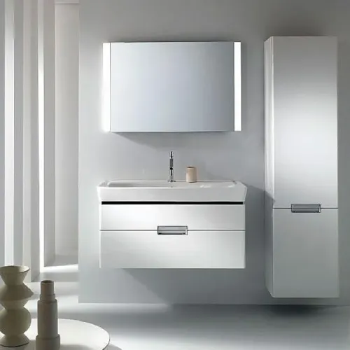 Комплект мебели для ванной Reve 80 см, белый, с 2 ящиками, с подсветкой, подвесной монтаж E4803-00+EB1135-G1C+EB582-NF Jacob Delafon
