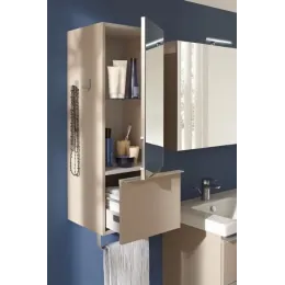 Шкаф Odeon Up 35х34х96 см, 1 ящик + 2 полки, шарниры справа, сине-зеленый матовый, с крючками и полотенцедержателем EB893D-M85 Jacob Delafon