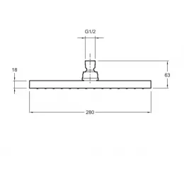 Лейка верхнего душа Eo 28 см, square, без держателя E3875-CP Jacob Delafon