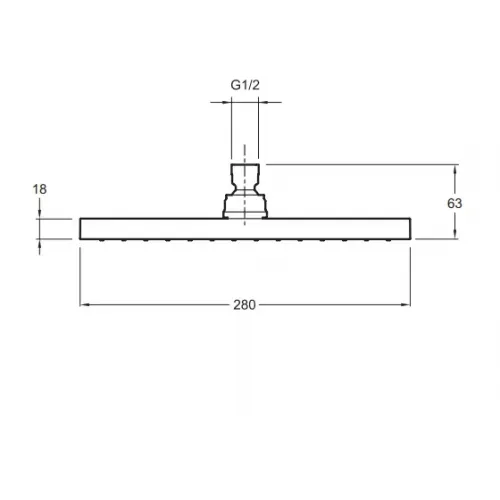 Лейка верхнего душа Eo 28 см, square, без держателя E3875-CP Jacob Delafon