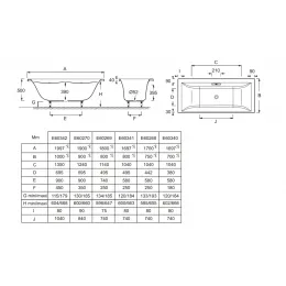 Акриловая ванна Evok 190х90 см, с ножками E60270-00 Jacob Delafon