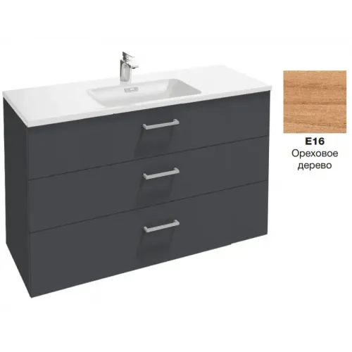 Модуль под раковину Vox 120х46х73,4 см, ореховое дерево, 3 ящика, прямоугольные ручки EB2091-R2-E16 Jacob Delafon