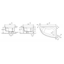Акриловая ванна Micromega Duo 150х100 см, правосторонняя, с каркасом и панелью, асимметричная E60220-00 Jacob Delafon