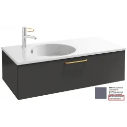 Модуль под раковину Odeon Rive Gauche 100х50,8х28,3 см, 1 ящик, насыщенный серый матовый, ручка - золото EB2516-R8-M76 Jacob Delafon