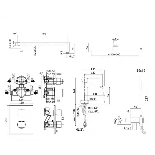 Комплект для душа PAFFONI Elle KITLEQ518CR071KING