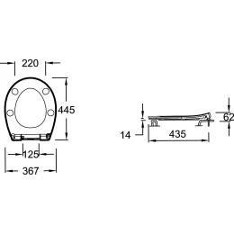 Сиденье для унитаза Patio тонкая, термодюр, с микролифтом, быстросъемное E23157-00 Jacob Delafon