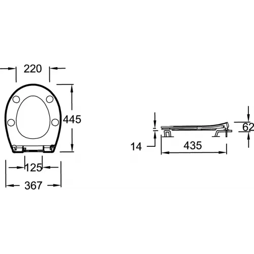Сиденье для унитаза Patio тонкая, термодюр, с микролифтом, быстросъемное E23157-00 Jacob Delafon