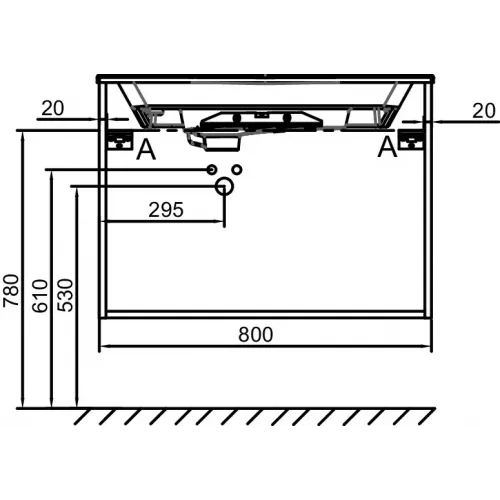 Модуль под раковину Odeon Rive Gauche 80х50,8х56,8 см, 2 ящика, квебекский дуб, ручки - медный EB2522-R7-E10 Jacob Delafon