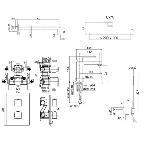 Комплект смесителей PAFFONI Elle KITLEQ518NO071