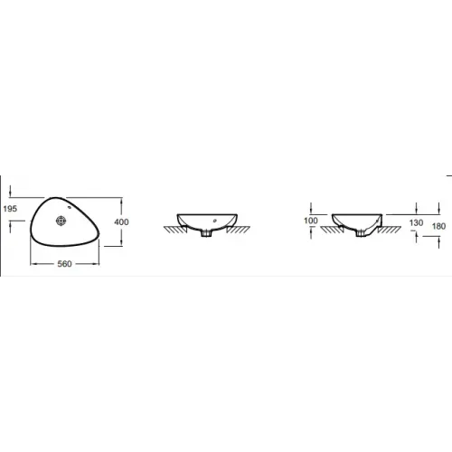 Модуль с раковиной Nouvelle Vague 100 см, белый меламин, 2 ящика с доводчиком, серая раковина, без переливного отверстия, подвесной монтаж EB3040-N18+EVI002-MG2 Jacob Delafon