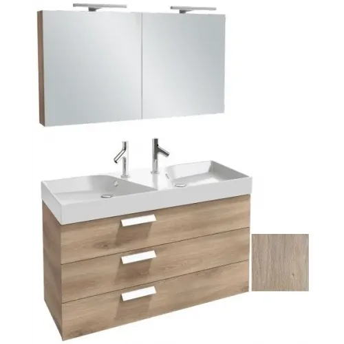 Комплект мебели для ванной Rythmik 120 см, квебекский дуб, с подсветкой, подвесной монтаж EXM112-Z-00+EB1311-E10+EB798RU-E10 Jacob Delafon