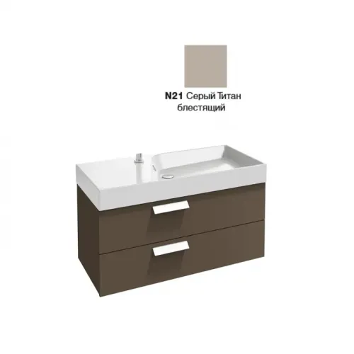 Модуль с раковиной Rythmik 100 см, серый титан, подвесной монтаж EXN112-Z-00+EB1304-N21 Jacob Delafon