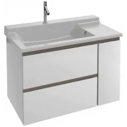 Модуль под раковину Soprano 96х53,5х63,4 см, белый блестящий, 2 ящика, 1 бутылочница EB1334-N18 Jacob Delafon