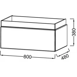 Тумба для ванной Terrace с ящиком из дерева, подвесной монтаж 80х48 см EB1743-G1C Jacob Delafon